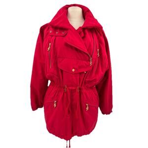 Vintage 90s y2k Bogner Womens Red Ski Jacket Winter Jacket Coat Pullover Size 8